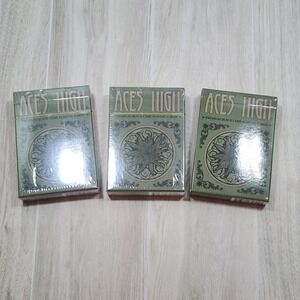 Brybelly Aces High Premium Green Playing Cards, Lot of 3 (2 sealed)